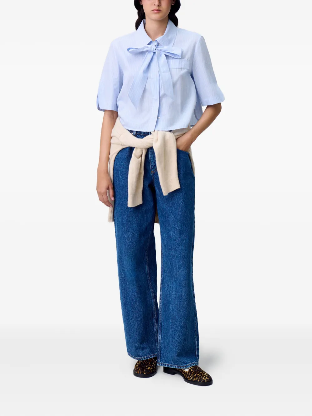 Claudie Pierlot Blouse met pofmouwen Blauw