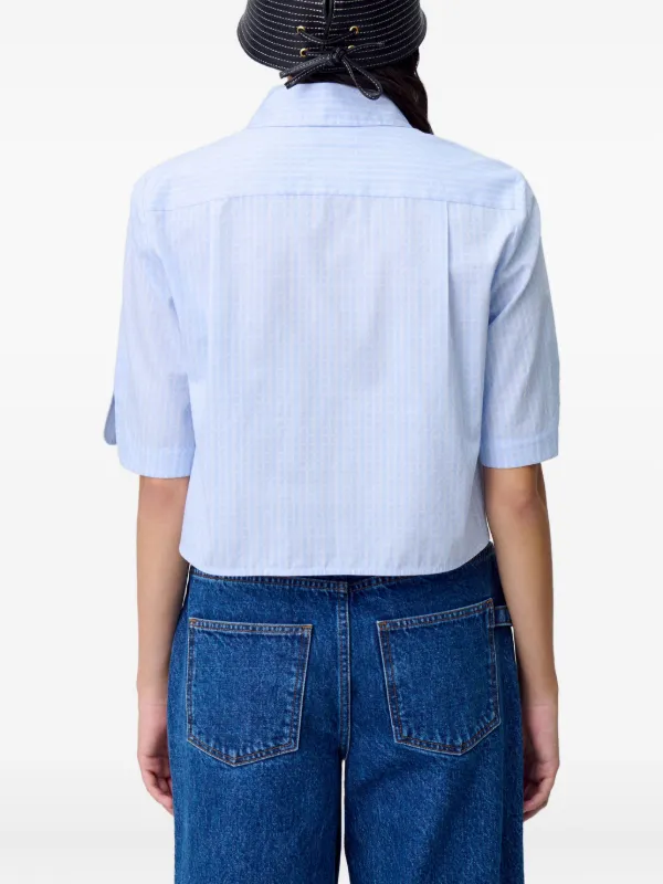Chemise Claudie Pierlot Taille 40 - Manches Longues, Velours, Motif Pois Blanc Rose Bleu