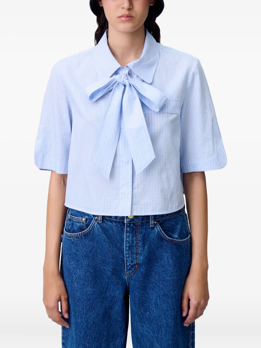 Claudie Pierlot Blouse met pofmouwen Blauw