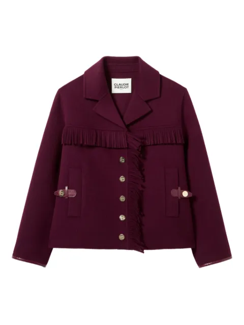 Claudie Pierlot fringe-detail single-breasted coat