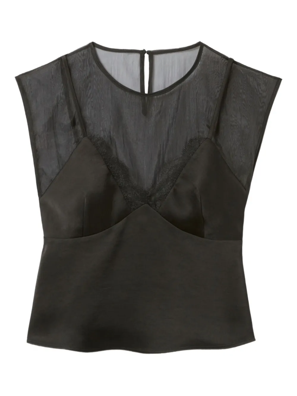 Claudie Pierlot lace-trimmed satin top | Black | Image 1