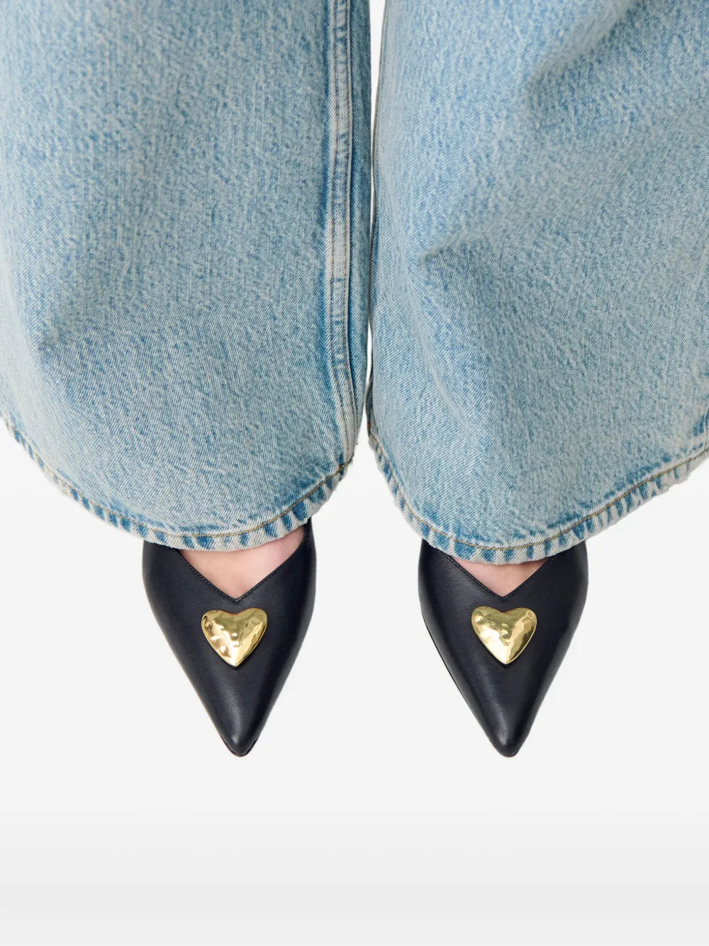Heart-Embellished Slingback Pumps