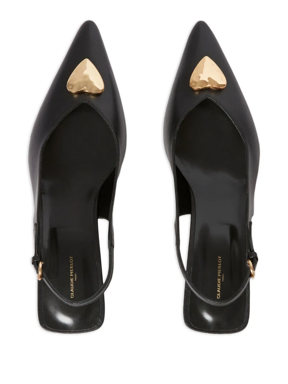 Heart-Embellished Slingback Pumps