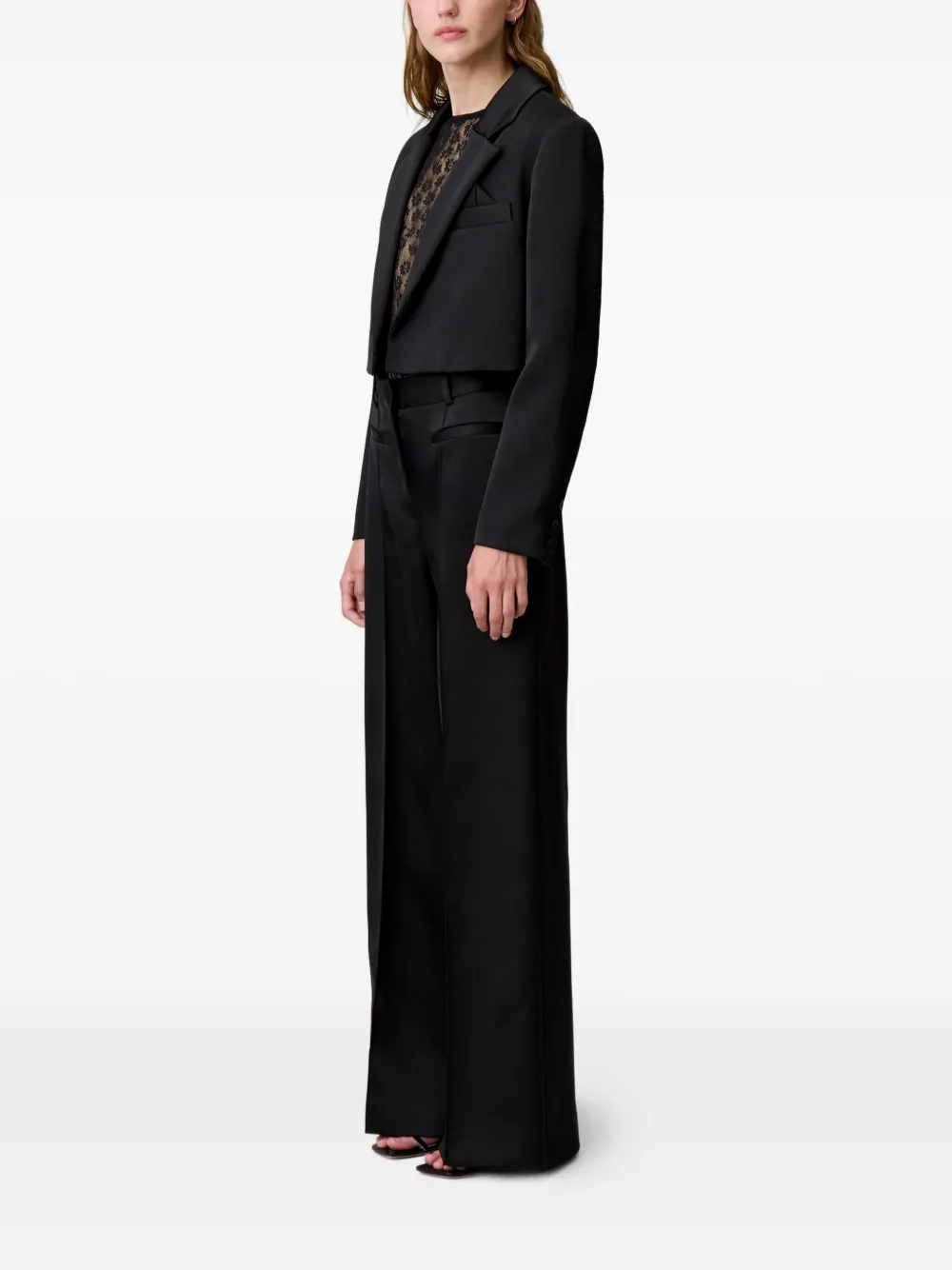 Claudie Pierlot Plooibroek met wijde pijpen Zwart