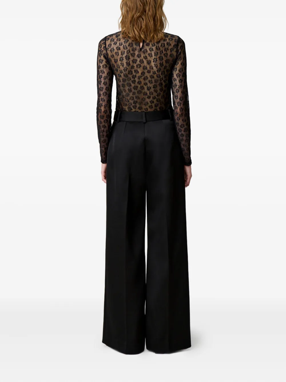 Claudie Pierlot Plooibroek met wijde pijpen Zwart