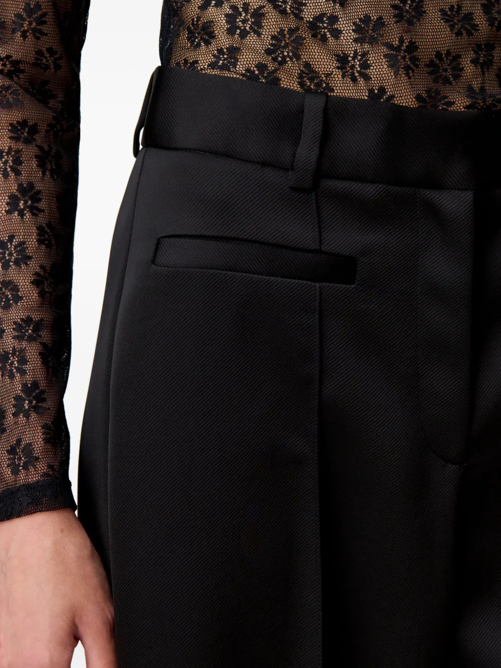 Claudie Pierlot Plooibroek met wijde pijpen Zwart