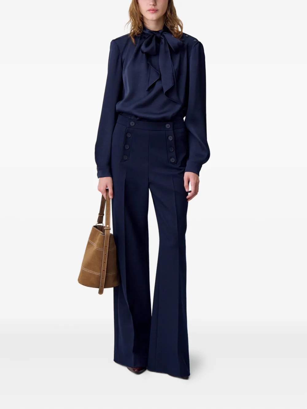 Claudie Pierlot Blouse met strikdetail - Blauw