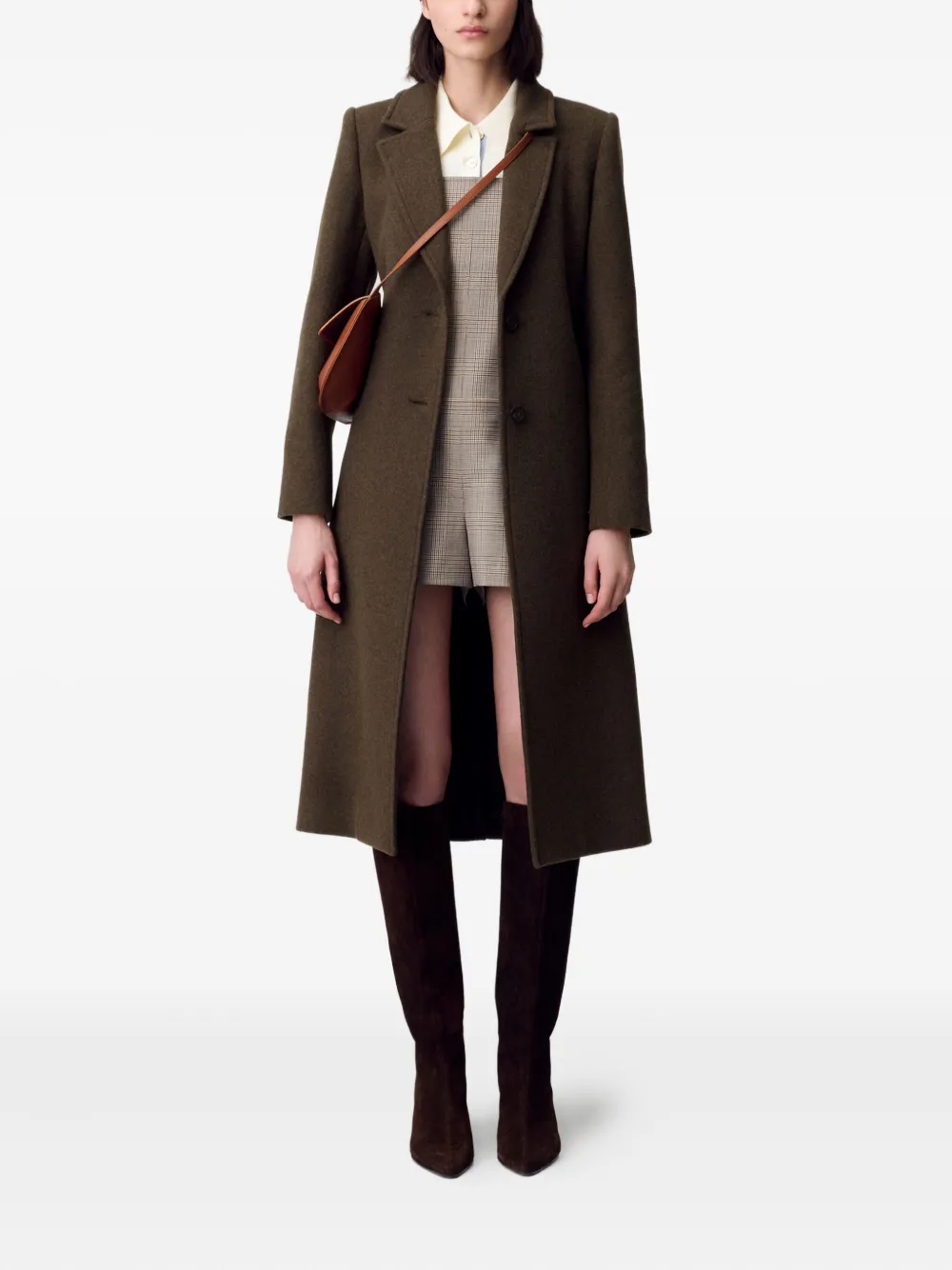 Claudie Pierlot Casaco de lã com cinto | Casaco de abotoamento simples | Image 2