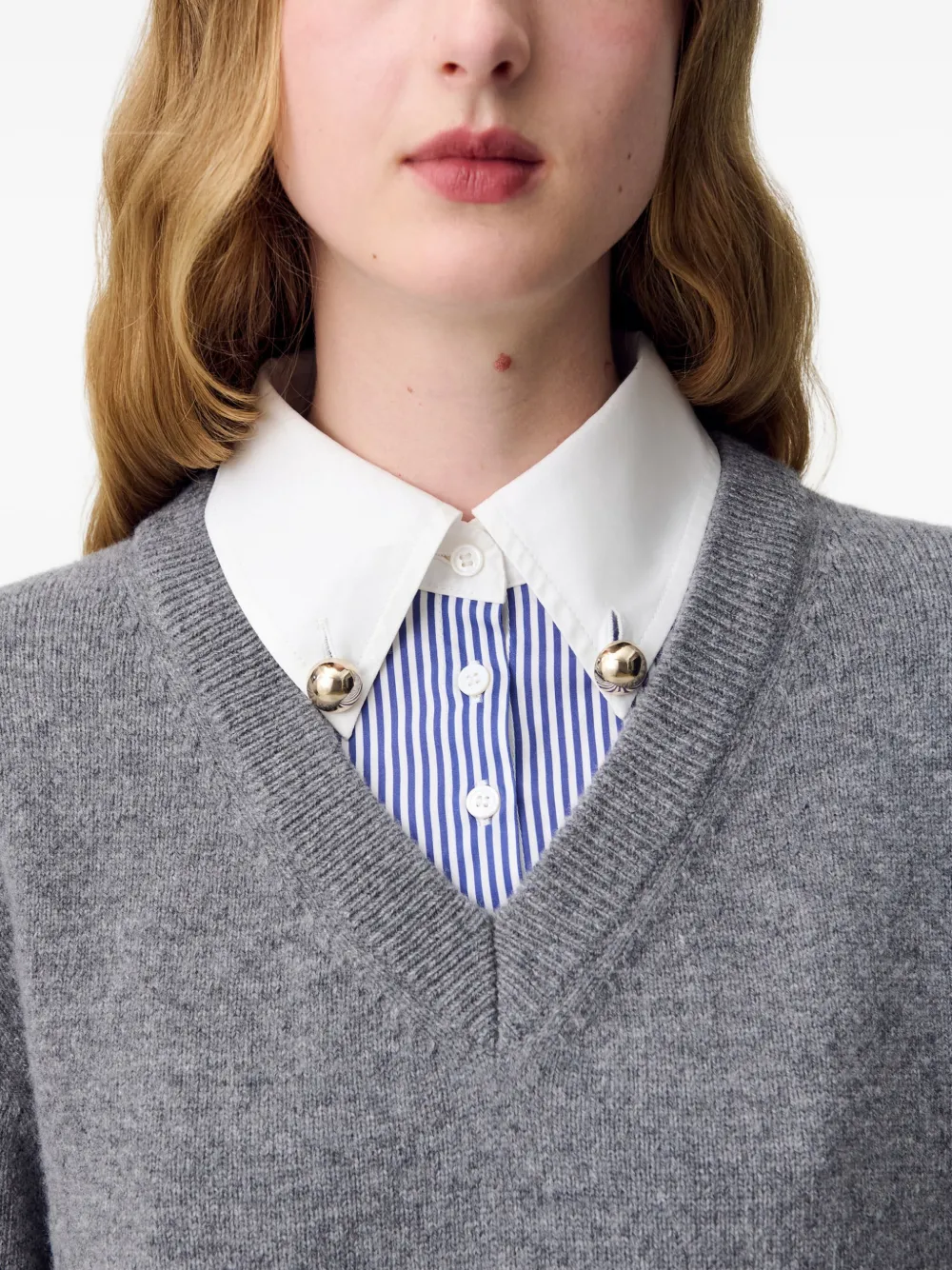 Claudie Pierlot Sweater met V-hals Grijs