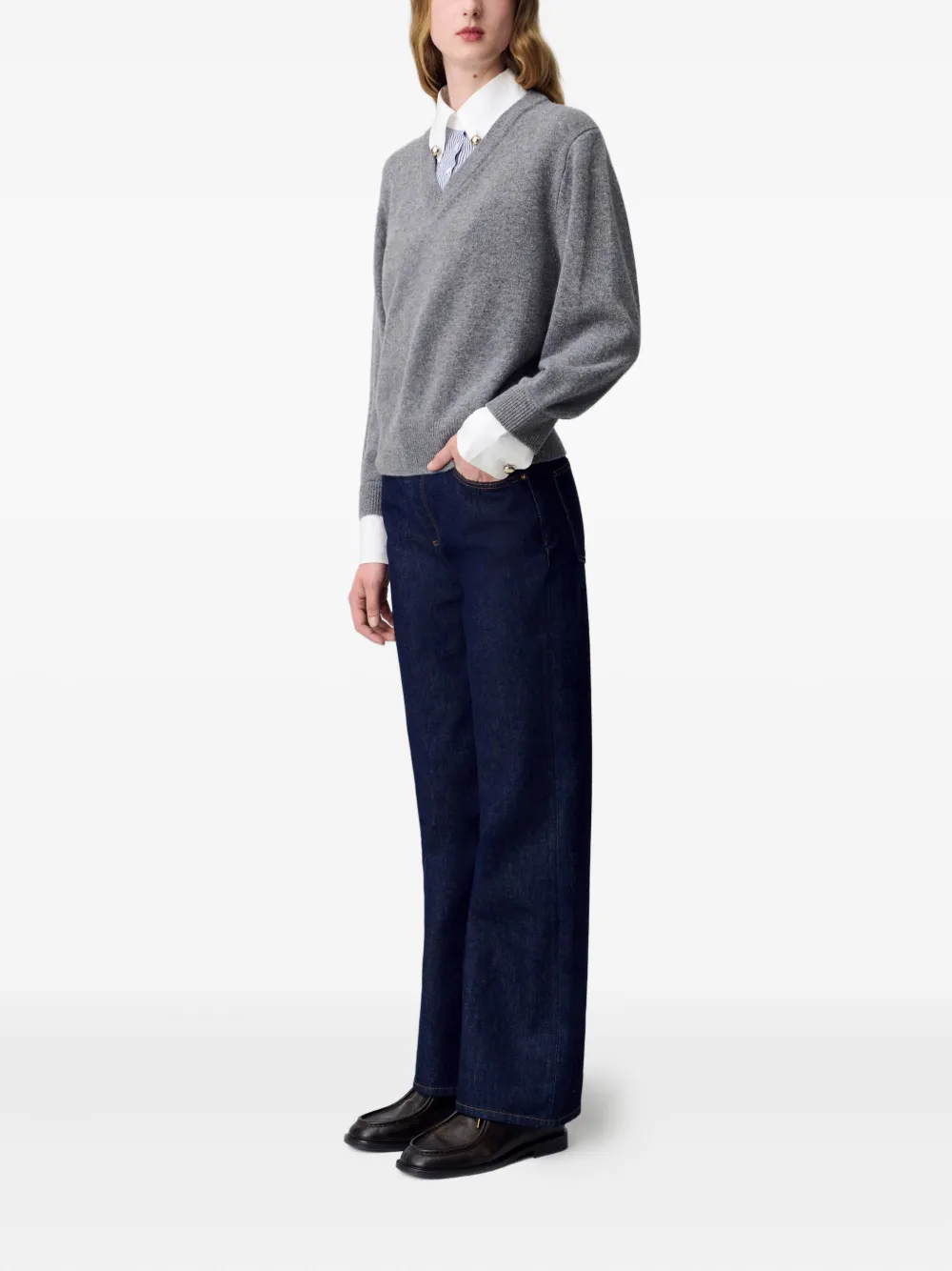 Claudie Pierlot Sweater met V-hals Grijs