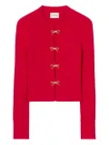 Claudie Pierlot bow-detail ribbed sweater - Red