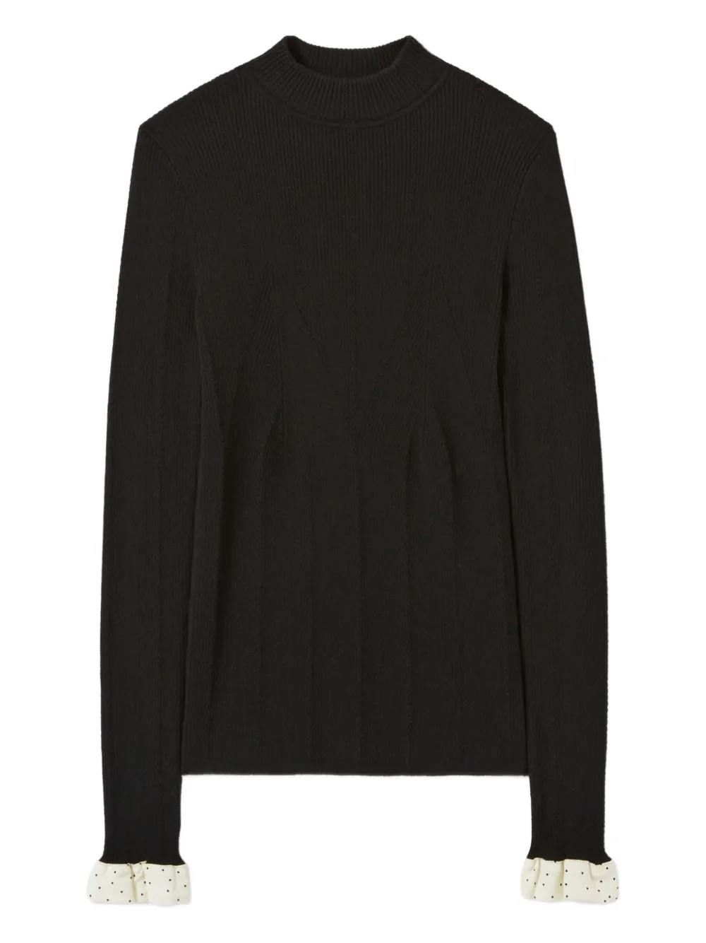 Claudie Pierlot Ribgebreide trui met hoge hals Zwart