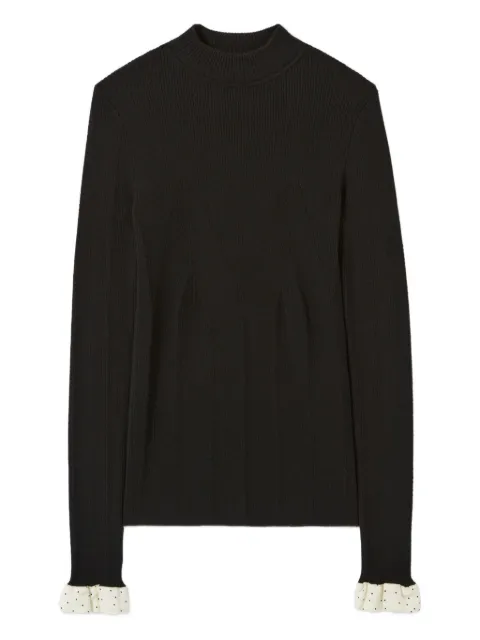 Claudie Pierlot suéter tejido de canalé con cuello falso