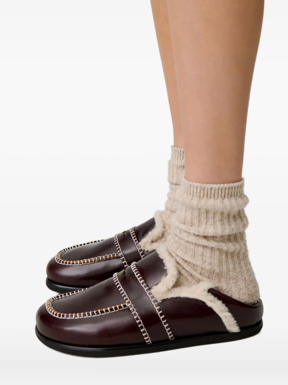 Claudie Pierlot Muiltjes met contrasterend stiksel Rood