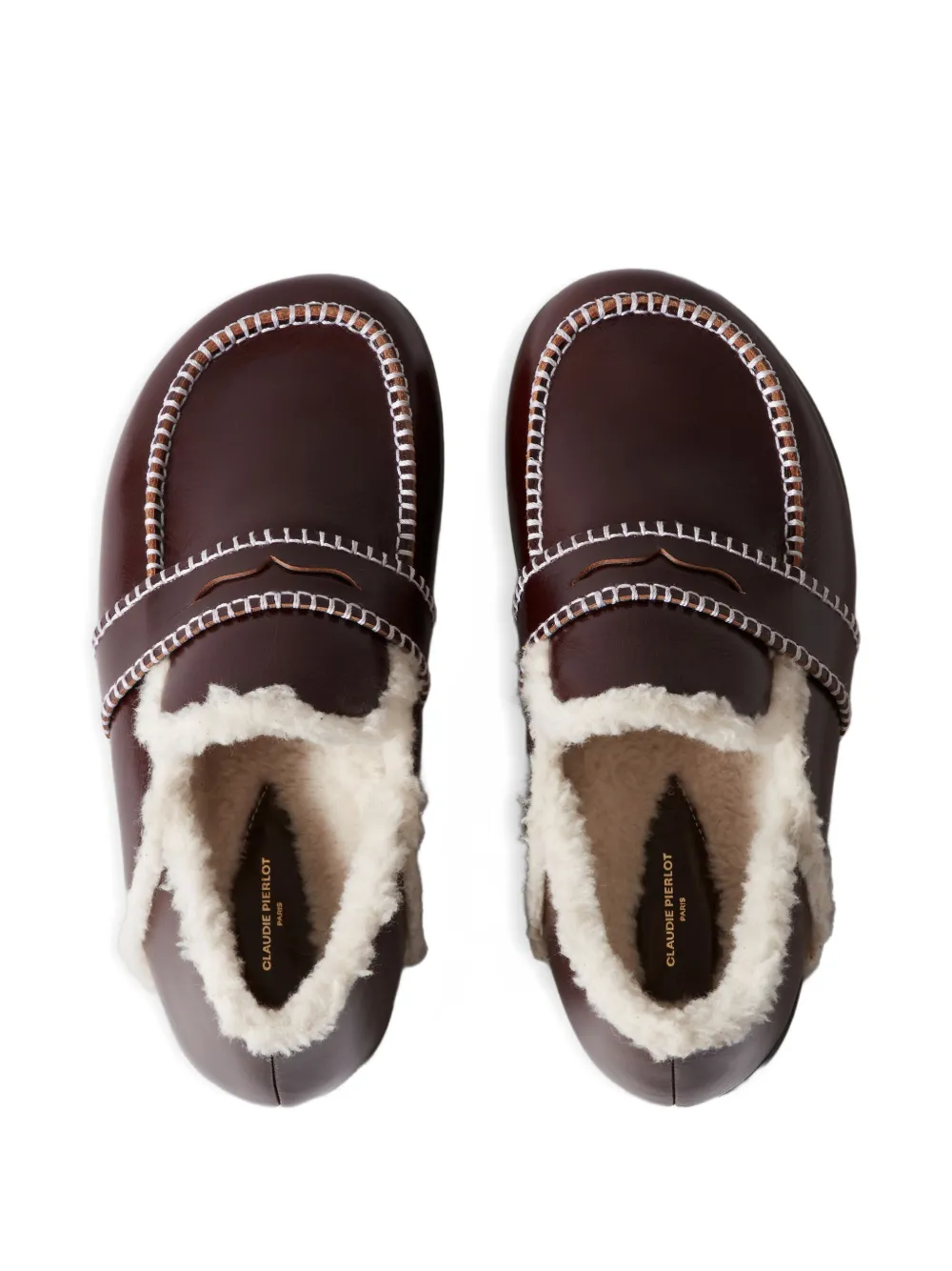 Claudie Pierlot Muiltjes met contrasterend stiksel Rood