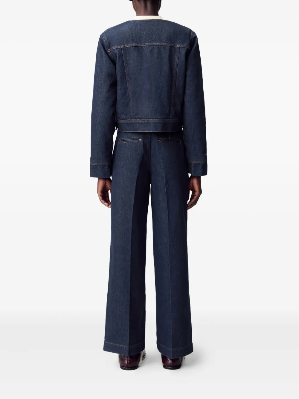 Claudie Pierlot Cropped spijkerjack Blauw