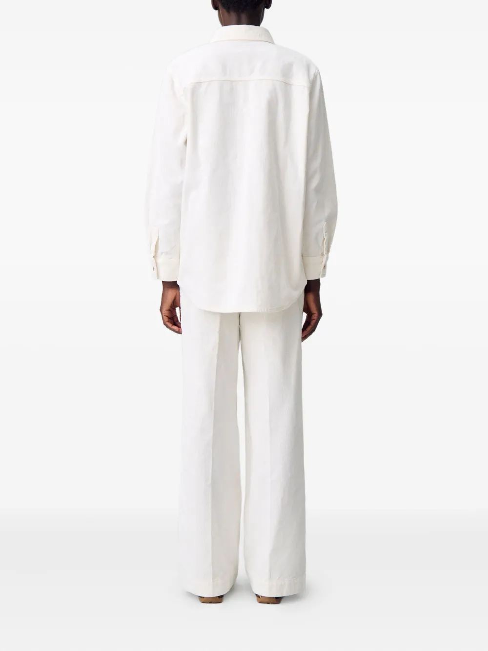 Claudie Pierlot Ribfluwelen blouse Beige