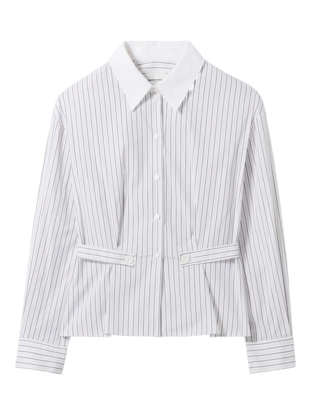 Claudie Pierlot pinstripe cotton shirt | White | Image 1