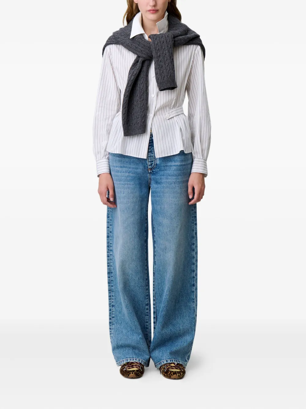 Claudie Pierlot Blouse met krijtstreep - Wit