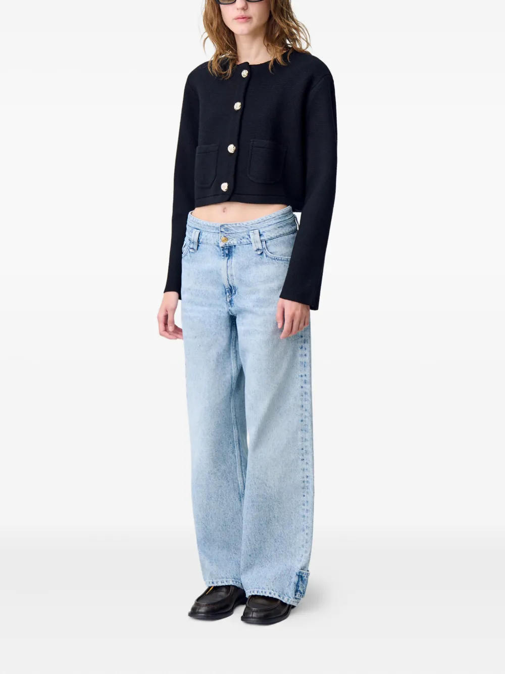 Claudie Pierlot Jeans met vijf zakken en acid-wassing Blauw