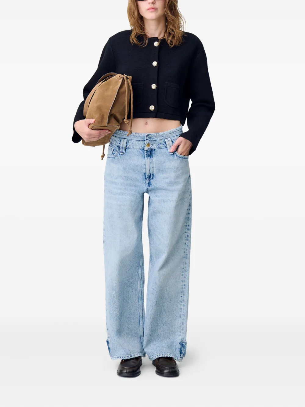 Claudie Pierlot acid-wash five-pocket jeans - Blauw