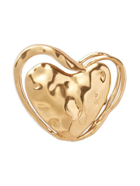 Claudie Pierlot Golden Heart brooch