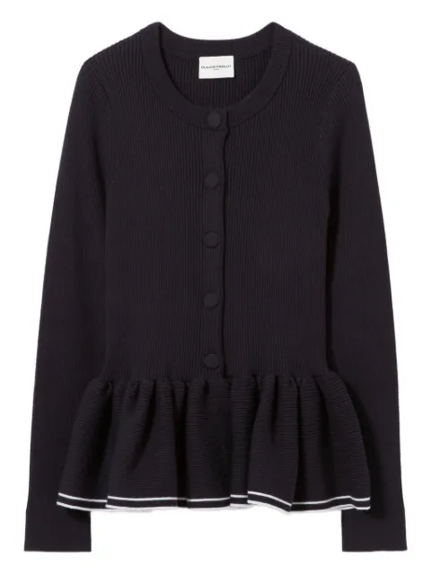Claudie Pierlot ribbed-knit peplum cardigan