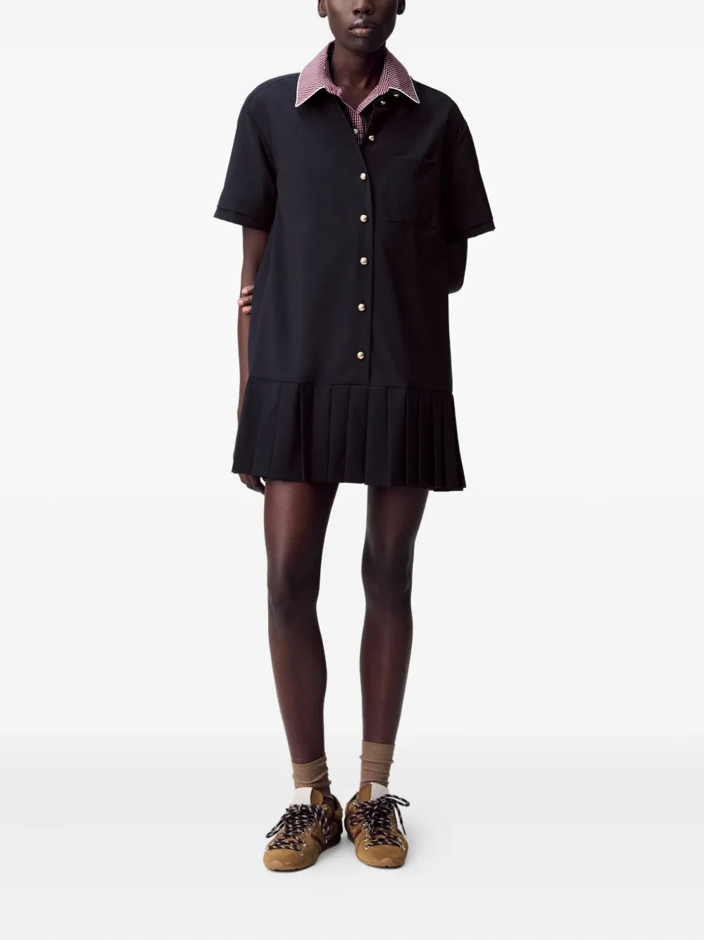 Claudie Pierlot Mini-jurk met geplooide zoom - Blauw