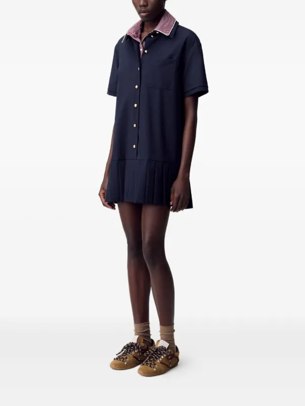 knee length dresses for ladies Pleated Hem Mini Dress main image 1