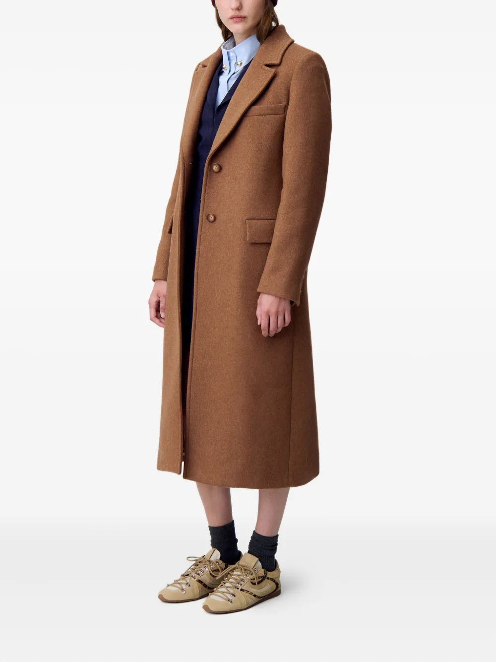 Claudie Pierlot Jas met enkele rij knopen Beige