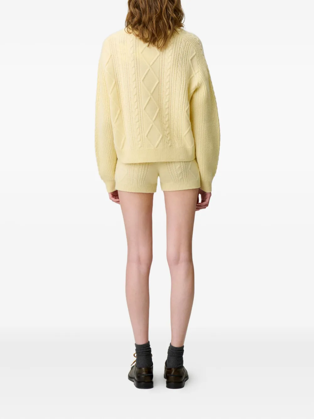 Claudie Pierlot Kabelgebreide trui Geel