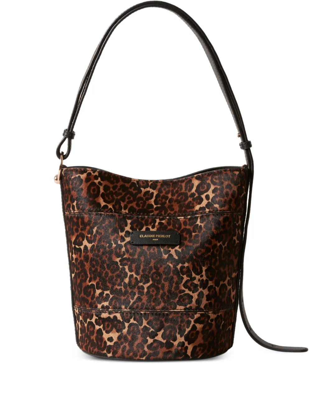 Claudie Pierlot leopard-print calfskin bucket bag | Brown | Image 1