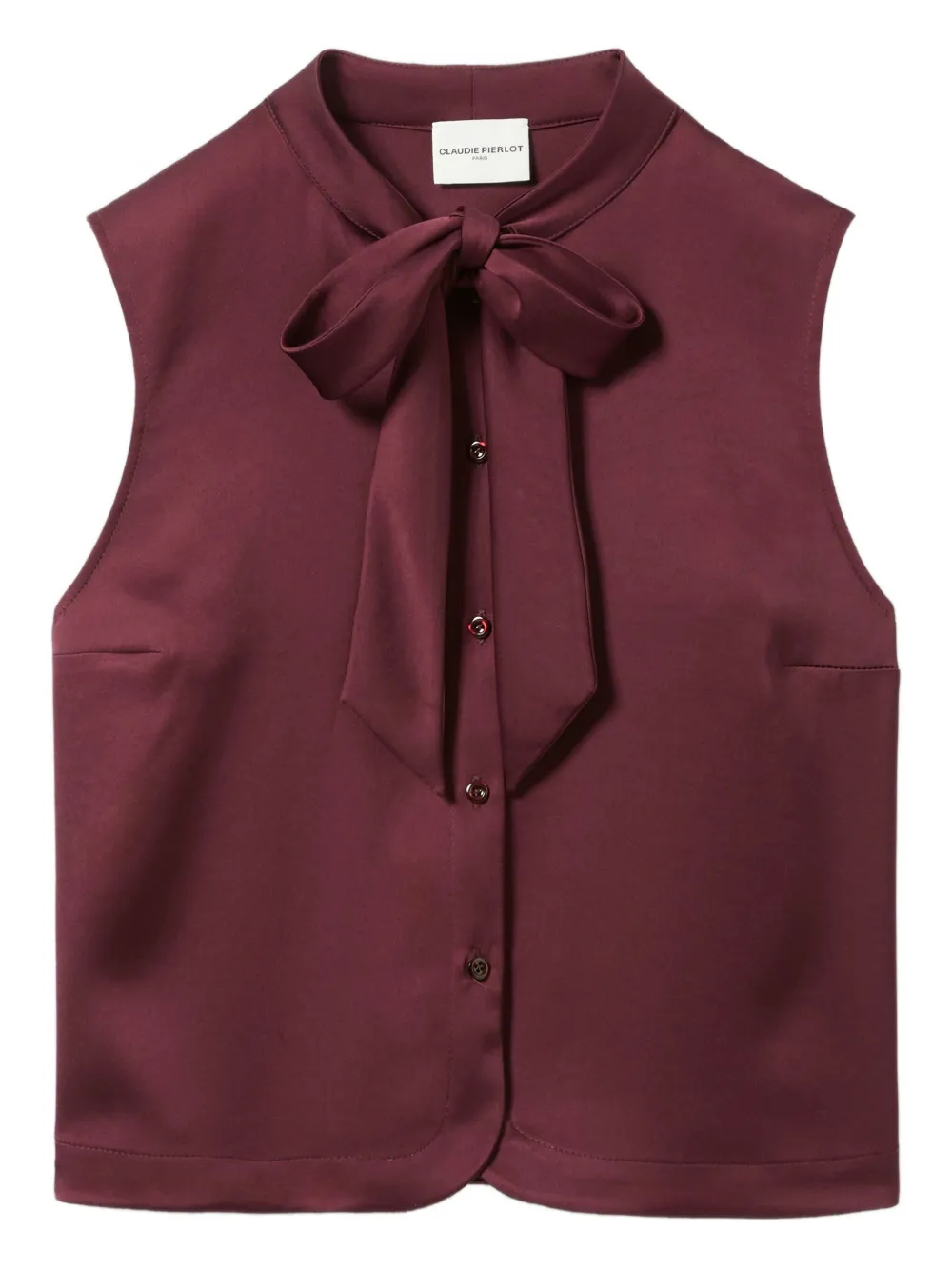 Claudie Pierlot sleeveless bow-neck top | Red | Image 1