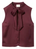 Claudie Pierlot sleeveless bow-neck top - Red