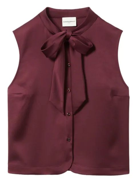 Claudie Pierlot sleeveless bow-neck top