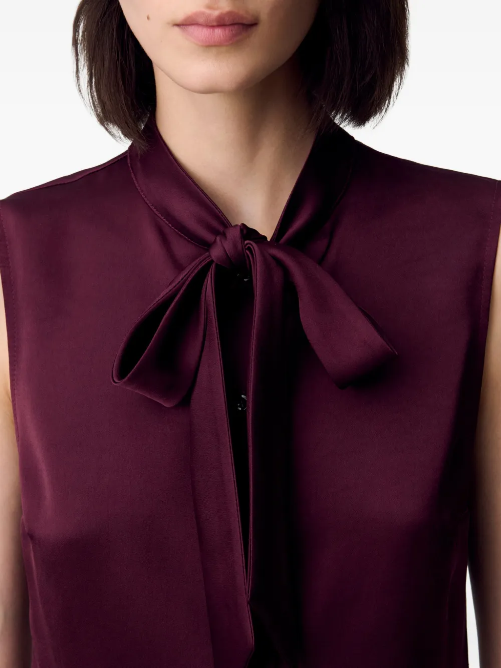 Claudie Pierlot Mouwloze top met strikhals Rood