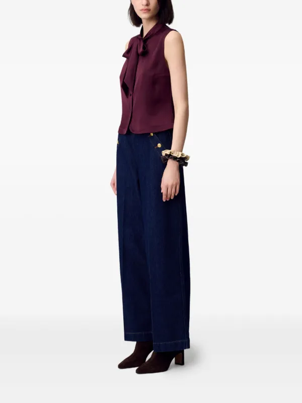 Claudie Pierlot リボンネック ノースリーブトップ | レッド | FARFETCH JP