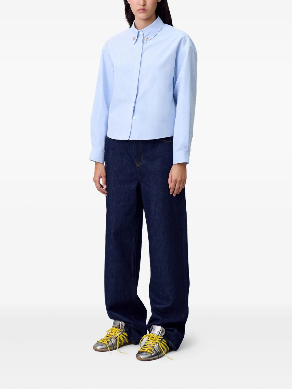 Claudie Pierlot button-detail shirt Blauw