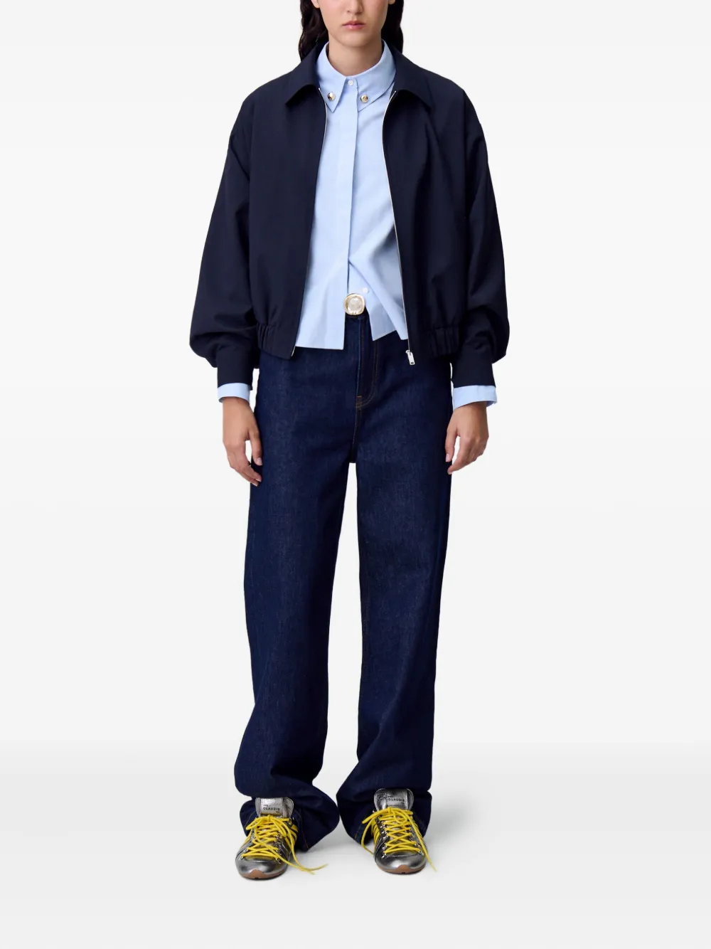Claudie Pierlot button-detail shirt Blauw