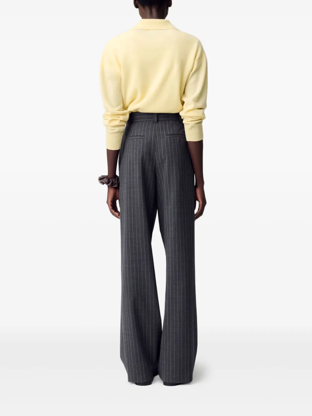 Claudie Pierlot Plooibroek met krijtstreep Grijs