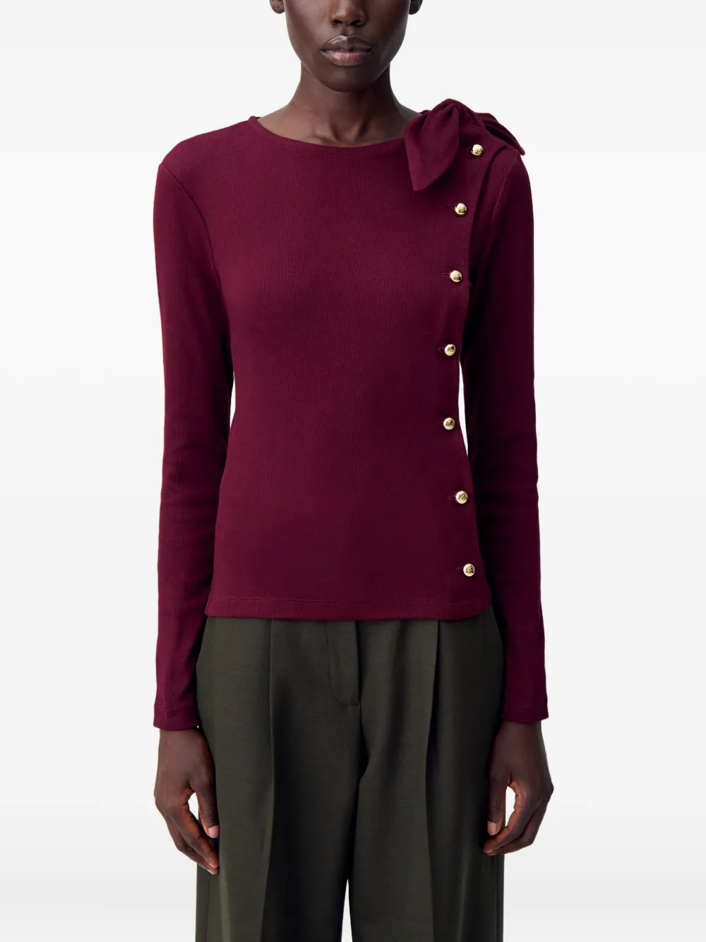 Claudie Pierlot Shirt met strikdetail Rood