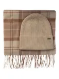 Barbour checked-pattern scarf set (set of two) - Neutrals