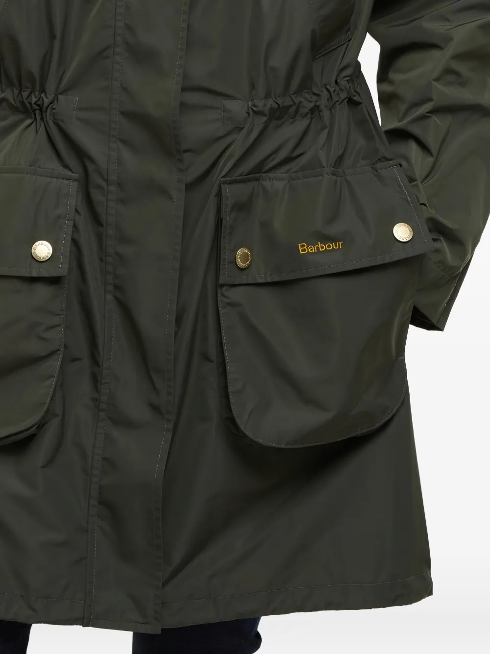 Barbour Parka met trekkoordtaille en capuchon Groen