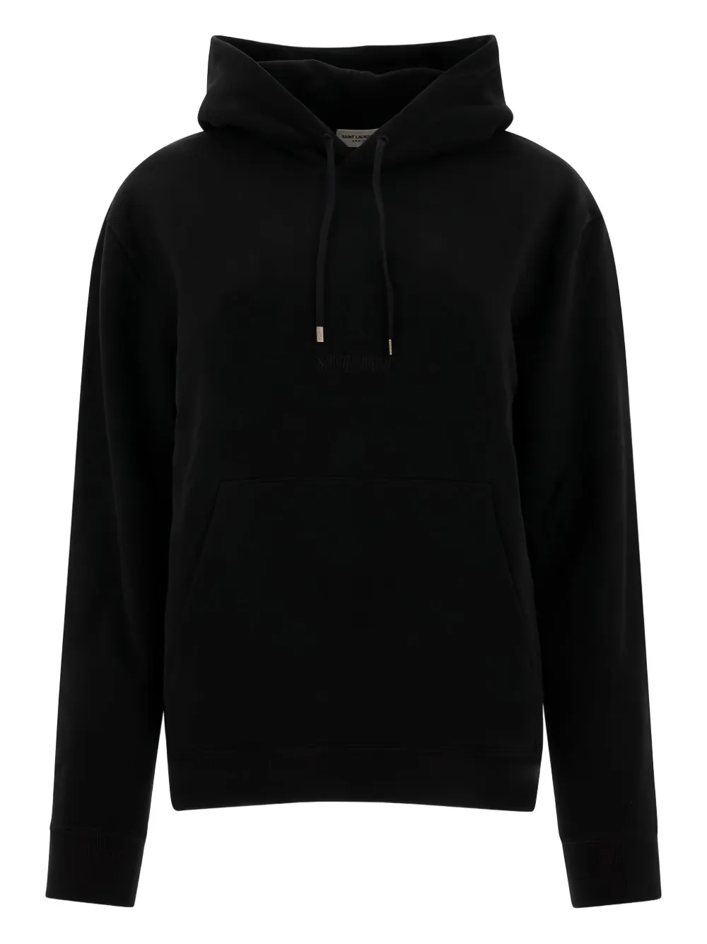 Saint Laurent logo-embroidered hoodie Zwart