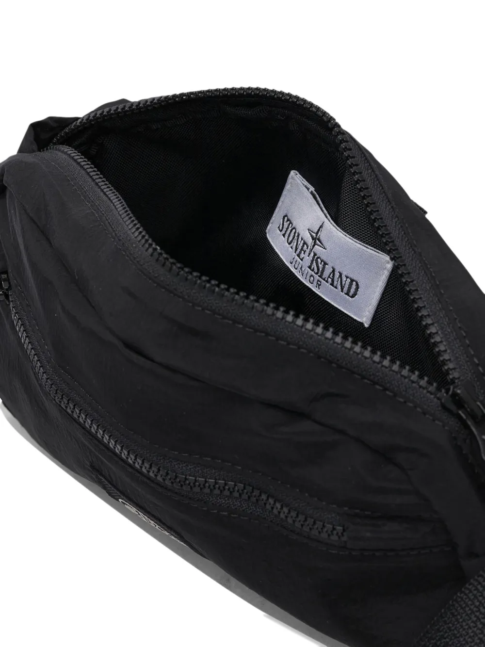 Stone Island Junior zip-fastening belt bag Zwart