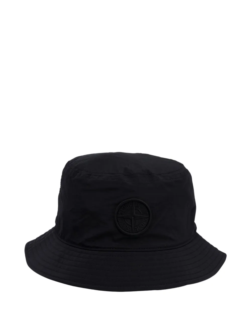 Stone Island Junior logo-patch bucket hat - Zwart
