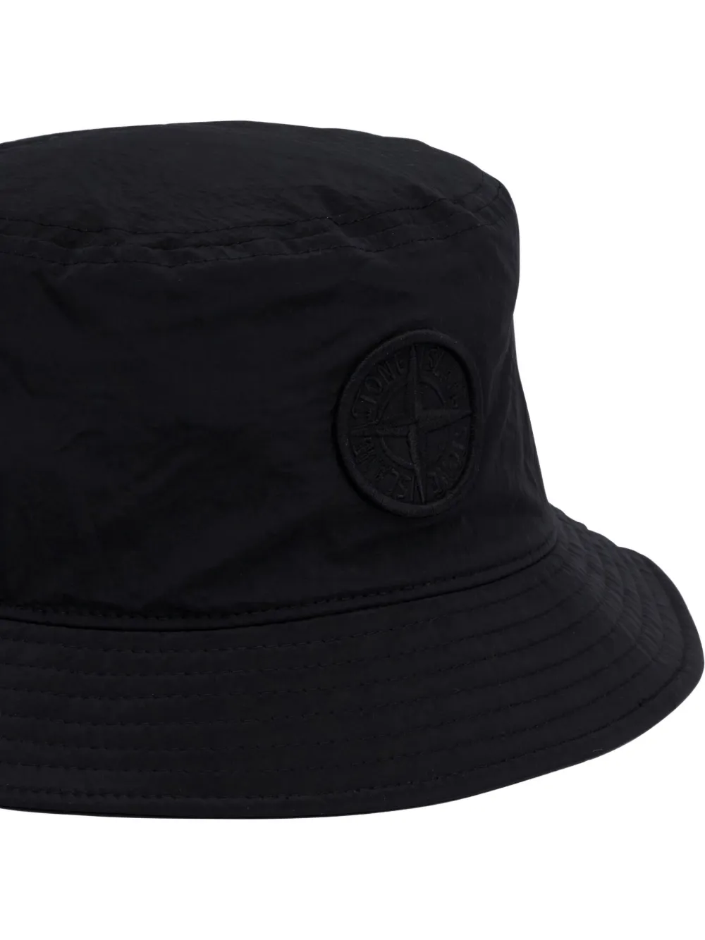 Stone Island Junior Vissershoed met logopatch Zwart