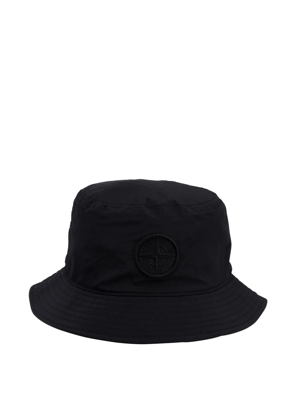 Stone Island Junior Vissershoed met logopatch Zwart