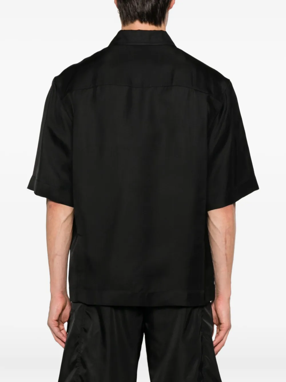 Jil Sander zip-front ruffled shirt Zwart