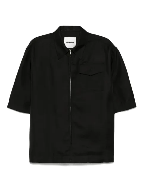 Jil Sander zip-front ruffled shirt